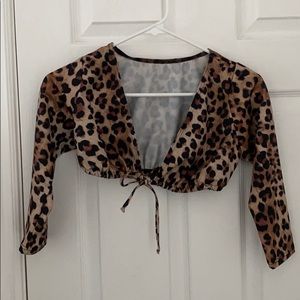 Asos leopard swim top